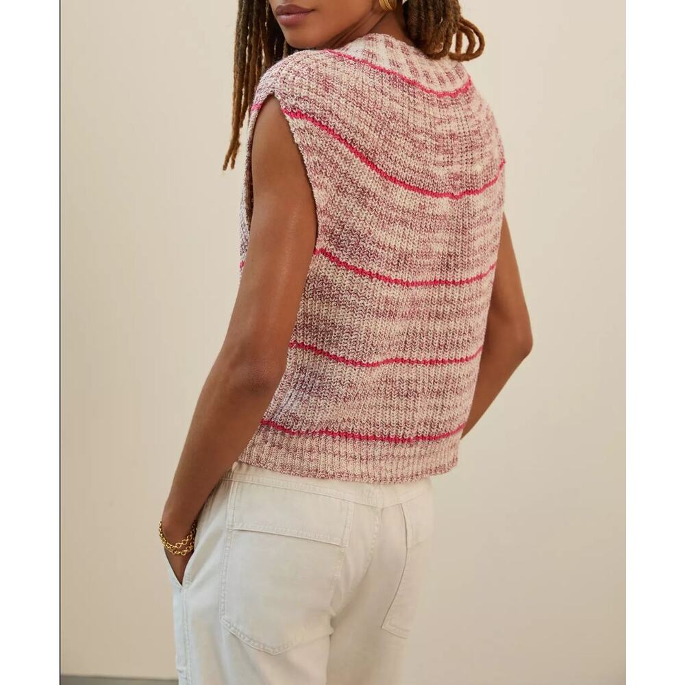 Daily Practice Anthropologie Striped Knit Sweater Vest Medium Sleeveless Top - Picture 3 of 11
